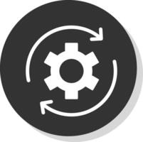 recycle glyph grijs cirkel icoon vector