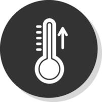 stijgende lijn temperatuur glyph grijs cirkel icoon vector