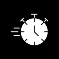 stopwatch glyph omgekeerd pictogram vector