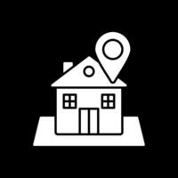 locatie glyph omgekeerd pictogram vector