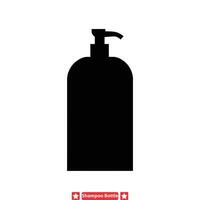 hedendaags shampoo fles reeks minimalistisch silhouetten voor grafisch ontwerp projecten vector