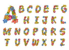 Bloemen alfabet gekleurd vector