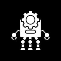 robot glyph omgekeerd pictogram vector