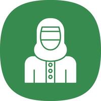 vrouw met Niqab glyph kromme icoon vector