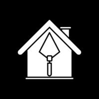 huis bouw glyph omgekeerd icoon vector