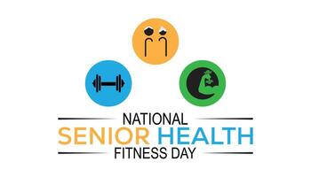 illustratie Aan de thema van nationaal senior Gezondheid en geschiktheid dag opgemerkt elk jaar Aan laatste woensdag in kunnen. vector
