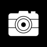 fotocamera glyph omgekeerd pictogram vector