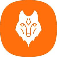 wolf glyph kromme icoon vector