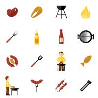 BBQ-grill pictogram plat