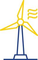 wind turbine lijn twee kleur icoon vector