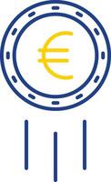 euro teken lijn twee kleur icoon vector