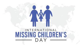 Internationale missend kinderen dag opgemerkt elke jaar in mei 25. sjabloon voor achtergrond, banier, kaart, poster met tekst inscriptie. vector