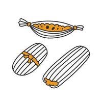 Tamales Mexicaans voedsel tekening illustratie vector