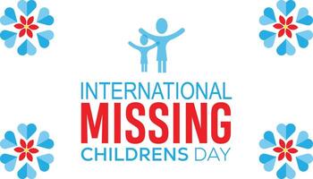 Internationale missend kinderen dag opgemerkt elke jaar in mei 25. sjabloon voor achtergrond, banier, kaart, poster met tekst inscriptie. vector