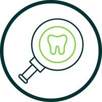 tandheelkundig controle lijn cirkel icoon vector