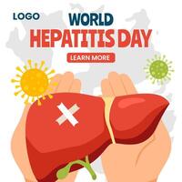hepatitis dag sociaal media illustratie vlak tekenfilm hand- getrokken Sjablonen achtergrond vector