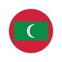 Maldiven nationaal vlag illustratie. Maldiven ronde vlag. vector