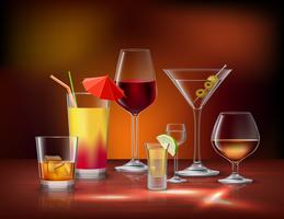 Dranken decoratieve set vector