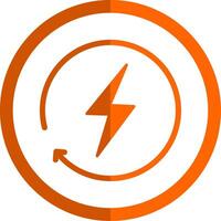 energie glyph oranje cirkel icoon vector