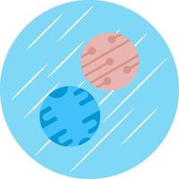 planeten vlak blauw cirkel icoon vector