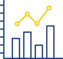 staafdiagram lijn twee kleuren icoon vector