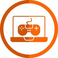 spel glyph oranje cirkel icoon vector