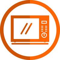 magnetronoven glyph oranje cirkel icoon vector