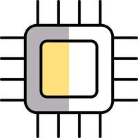 CPU gevulde voor de helft besnoeiing icoon vector