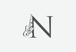 muziek- icoon met laatste n logo ontwerp creatief concept vector