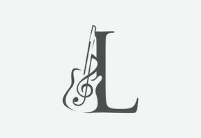 muziek- icoon met laatste l logo ontwerp creatief concept vector