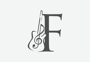 muziek- icoon met laatste f logo ontwerp creatief concept vector