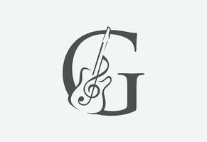 muziek- icoon met laatste g logo ontwerp creatief concept vector