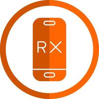 rx glyph oranje cirkel icoon vector