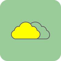 wolk gevulde geel icoon vector
