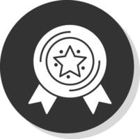 medaille glyph grijs cirkel icoon vector