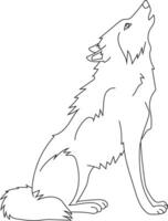 schets wolf clip art. tekening dieren clip art. tekenfilm wild dieren clip art voor geliefden van dieren in het wild vector