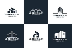 verzameling van behuizing en gebouw logos vector