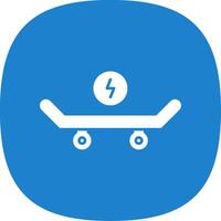 skateboard glyph kromme icoon vector