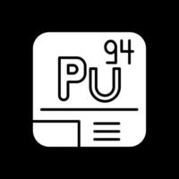 plutonium glyph omgekeerd icoon vector