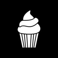 cupcake glyph omgekeerd pictogram vector