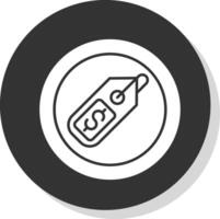 label glyph grijs cirkel icoon vector