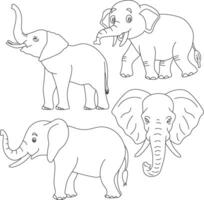 olifant clip art set. tekenfilm wild dieren clip art reeks voor geliefden van dieren in het wild vector