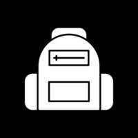 schooltas glyph omgekeerd pictogram vector