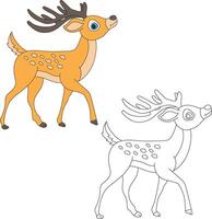 hert clip art set. tekenfilm wild dieren clip art reeks voor geliefden van dieren in het wild vector