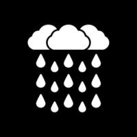 zwaar regen glyph omgekeerd icoon vector