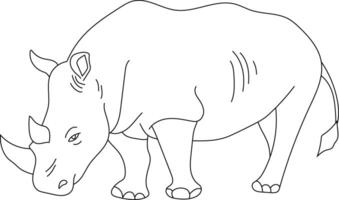 schets neushoorn clip art. tekening dieren clip art. tekenfilm wild dieren clip art voor geliefden van dieren in het wild vector