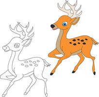 hert clip art set. tekenfilm wild dieren clip art reeks voor geliefden van dieren in het wild vector