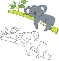 koala clip art set. tekenfilm wild dieren clip art reeks voor geliefden van dieren in het wild vector