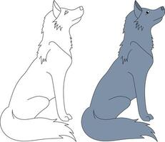 wolf clip art set. tekenfilm wild dieren clip art reeks voor geliefden van dieren in het wild vector