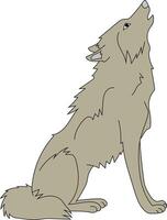 kleurrijk wolf clip art. tekening dieren clip art. tekenfilm wild dieren clip art voor geliefden van dieren in het wild vector